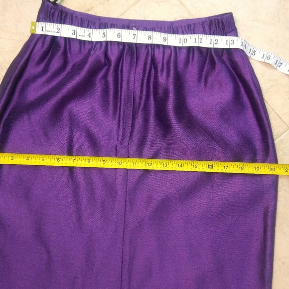 Vintage Glamour WATTERS 2pc 80s Royal Purple Evening Suit🔥VTG Skirt Set - Picture 4 of 15
